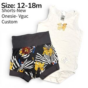 Lion King Baby Onesie and Shorts Set Bonds Custom